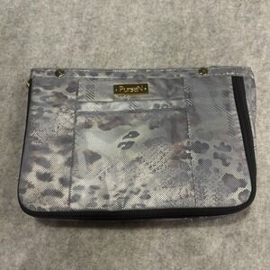 PurseN Makeup Stash Bag Metallic Animal PrintOut & Inside Organizer 10x6x6 NWOT